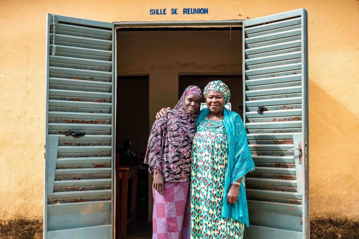 Tata Djire with a female Field Facilitator (someone responsible for training BCI Farmers). © BCI/Nicholas Adatsi